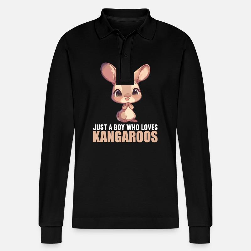 Kängurus Känguru - Stanley/Stella Unisex Bio-Langarm-Poloshirt Prepster - Schwarz
