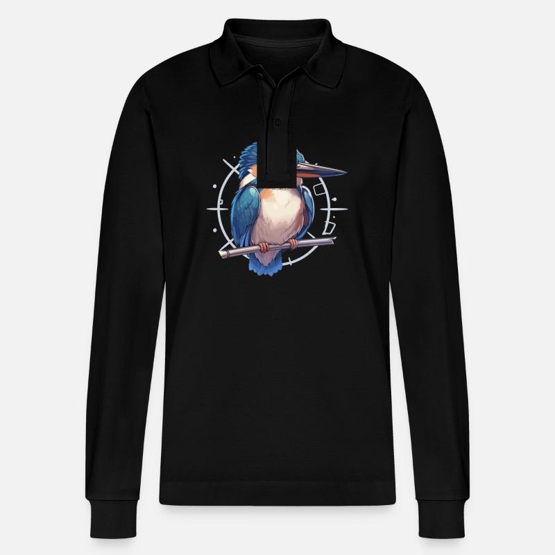 Eisvögel Eisvogel - Stanley/Stella Unisex Bio-Langarm-Poloshirt Prepster - Schwarz