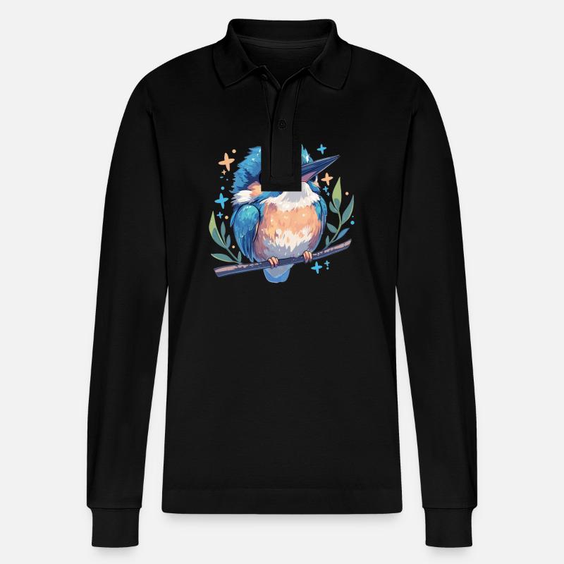 Eisvögel Eisvogel - Stanley/Stella Unisex Bio-Langarm-Poloshirt Prepster - Schwarz