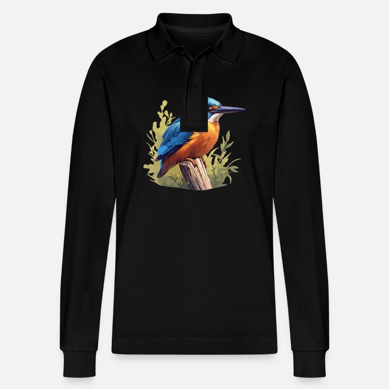 Eisvögel Eisvogel - Stanley/Stella Unisex Bio-Langarm-Poloshirt Prepster - Schwarz