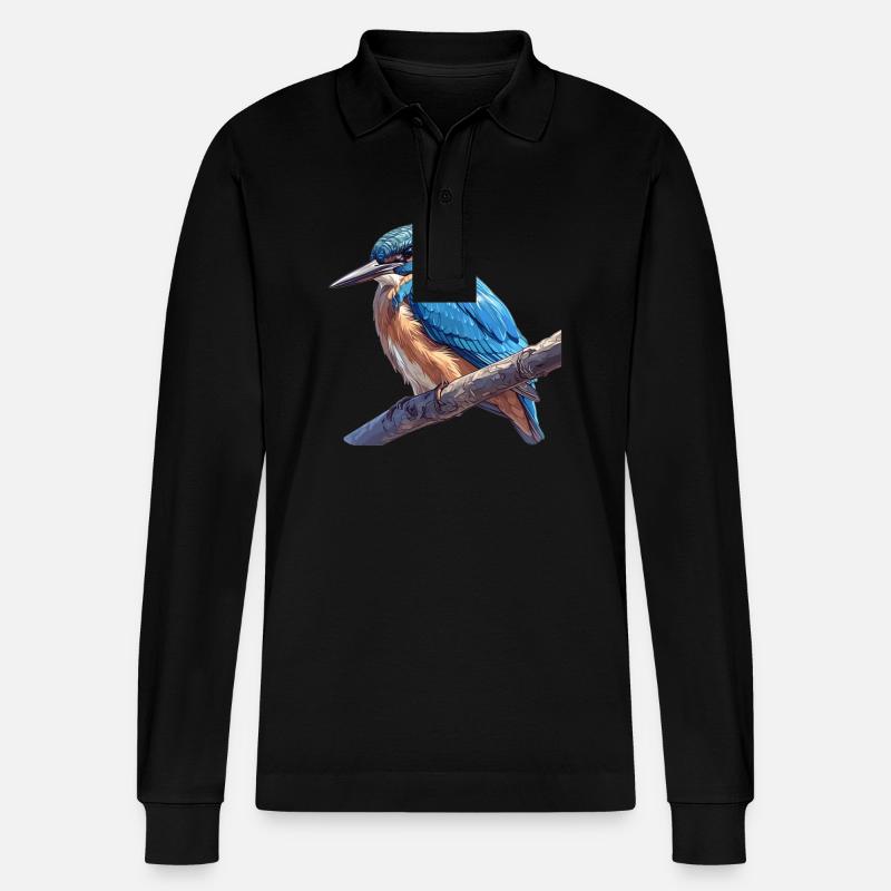 Eisvögel Eisvogel - Stanley/Stella Unisex Bio-Langarm-Poloshirt Prepster - Schwarz