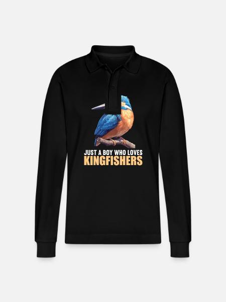 Kingfishers Kingfisher - Stanley/Stella Organic Unisex Long-Sleeved Polo Shirt Prepster - black