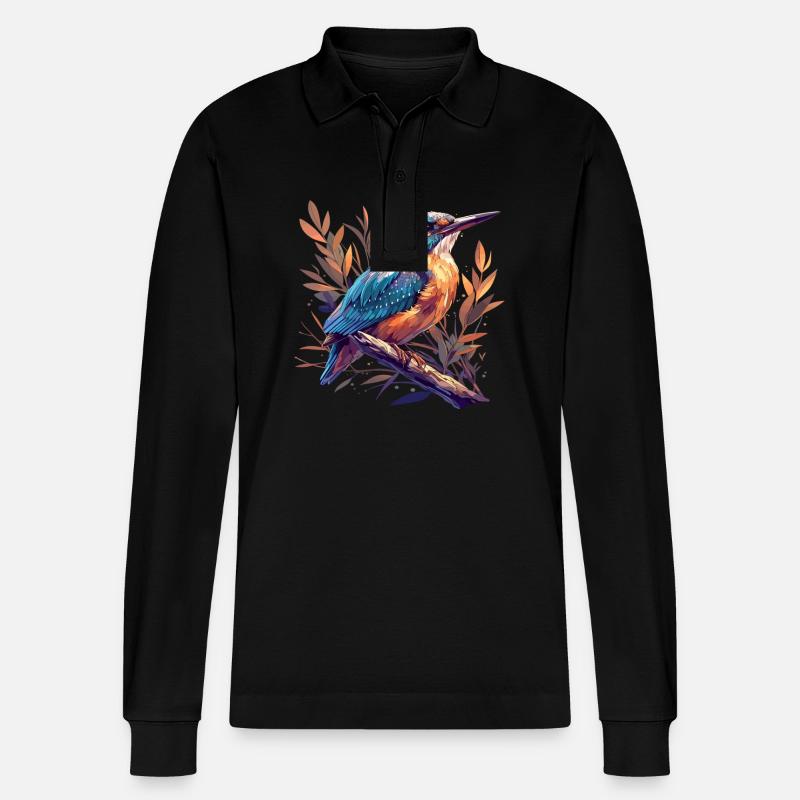 Eisvögel Eisvogel - Stanley/Stella Unisex Bio-Langarm-Poloshirt Prepster - Schwarz