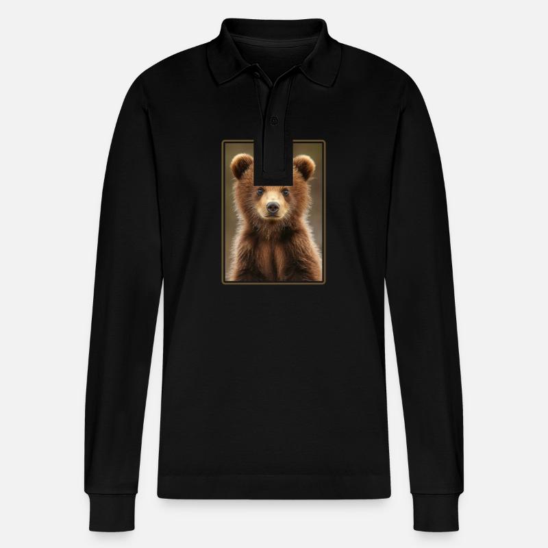 Kodiakbären Kodiakbär - Stanley/Stella Unisex Bio-Langarm-Poloshirt Prepster - Schwarz