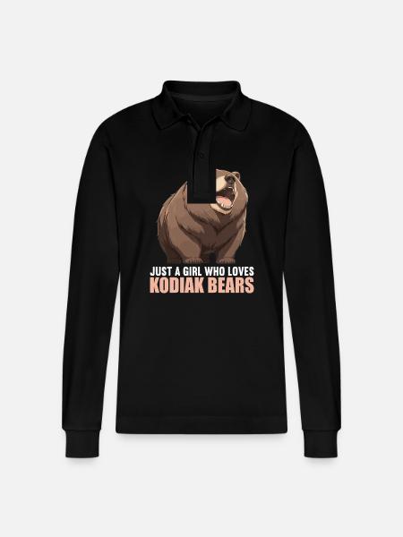 Kodiakbären Kodiakbär - Stanley/Stella Unisex Bio-Langarm-Poloshirt Prepster - Schwarz