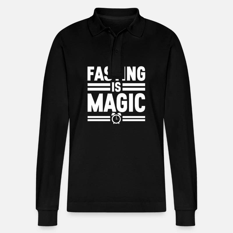 Intermittent fasting Intermittent fasting - Stanley/Stella Organic Unisex Long-Sleeved Polo Shirt Prepster - black
