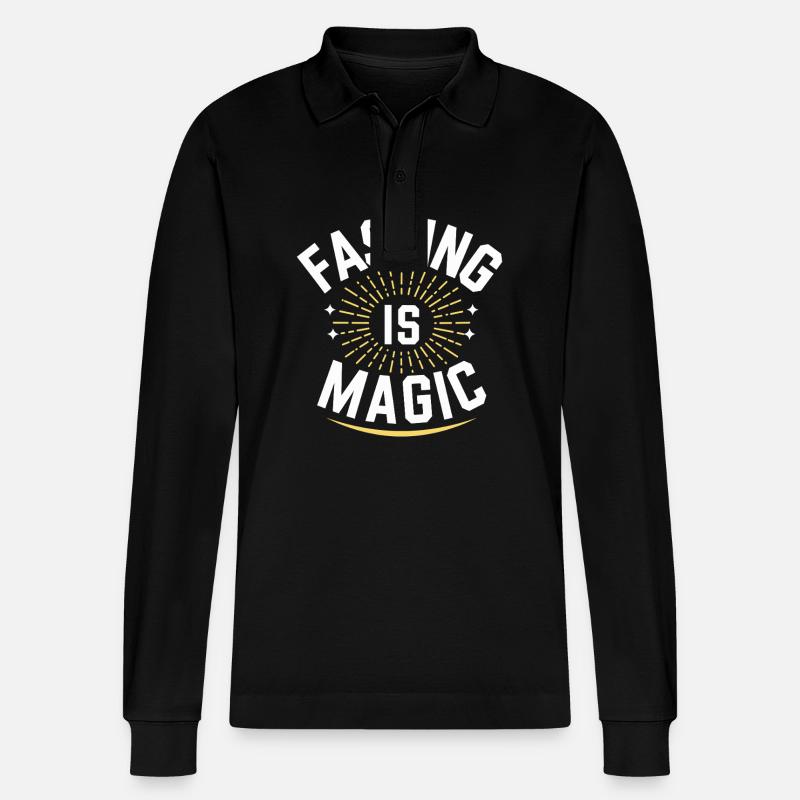 Intermittent fasting Intermittent fasting - Stanley/Stella Organic Unisex Long-Sleeved Polo Shirt Prepster - black
