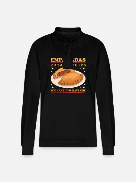 Empanada Empanadas Dumpling Gifts - Stanley/Stella Organic Unisex Long-Sleeved Polo Shirt Prepster - black