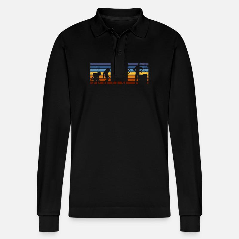 Maurer Evolution Style rétro - Polo à manches longues bio PREPSTER Stanley/Stella Unisexe - noir