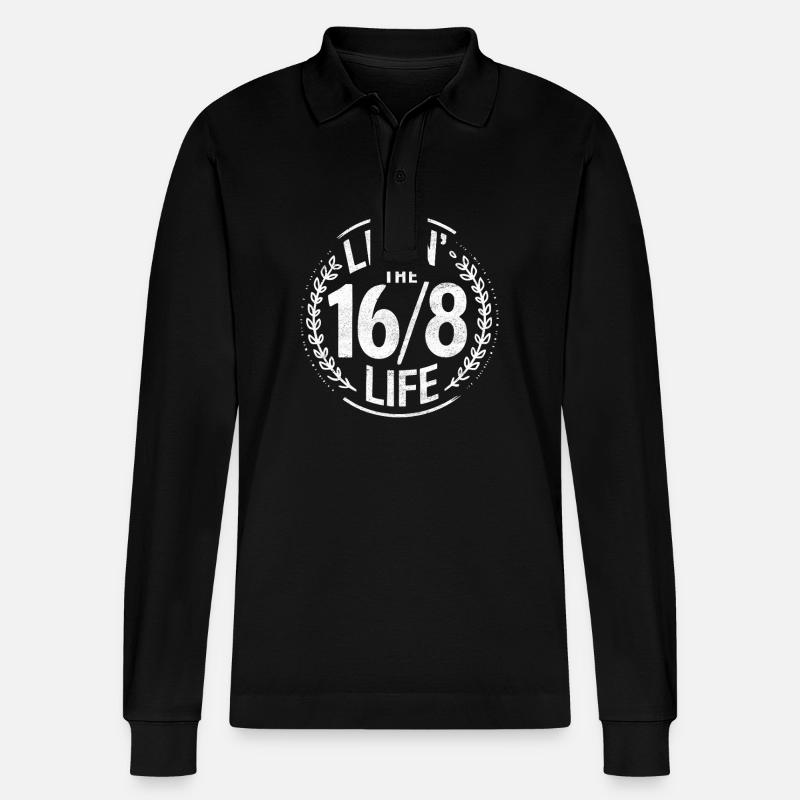 Intermittent fasting Intermittent fasting - Stanley/Stella Organic Unisex Long-Sleeved Polo Shirt Prepster - black