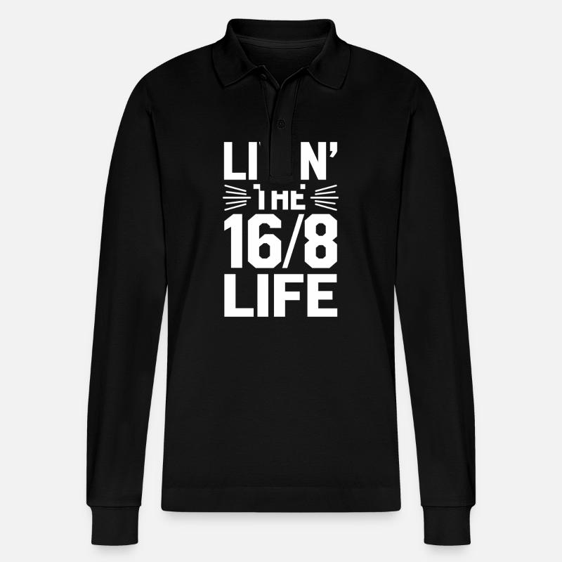Intermittent fasting Intermittent fasting - Stanley/Stella Organic Unisex Long-Sleeved Polo Shirt Prepster - black