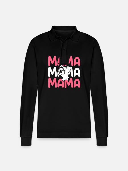 Bogenschütze Mama Mutter Bogenschießen - Stanley/Stella Unisex Bio-Langarm-Poloshirt Prepster - Schwarz