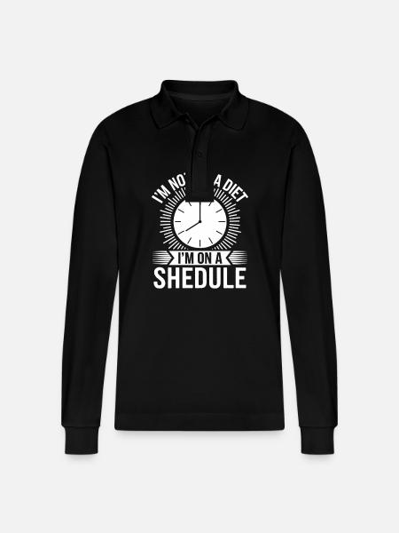 Intermittent fasting Intermittent fasting - Stanley/Stella Organic Unisex Long-Sleeved Polo Shirt Prepster - black