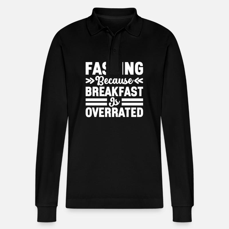 Intermittent fasting Intermittent fasting - Stanley/Stella Organic Unisex Long-Sleeved Polo Shirt Prepster - black