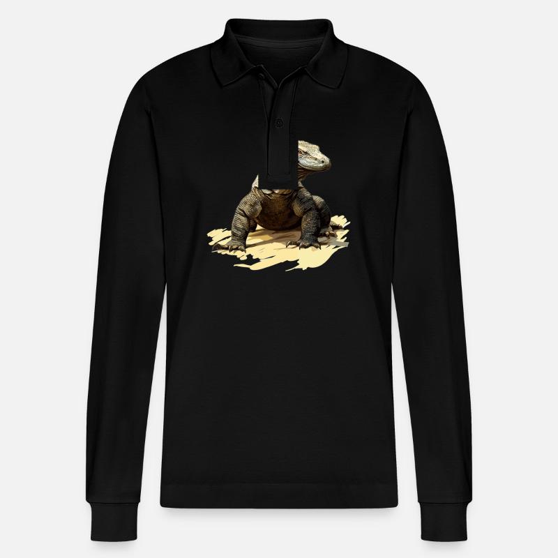 Komodowarane Komodowaran - Stanley/Stella Unisex Bio-Langarm-Poloshirt Prepster - Schwarz