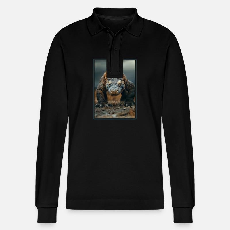 Komodowarane Komodowaran - Stanley/Stella Unisex Bio-Langarm-Poloshirt Prepster - Schwarz