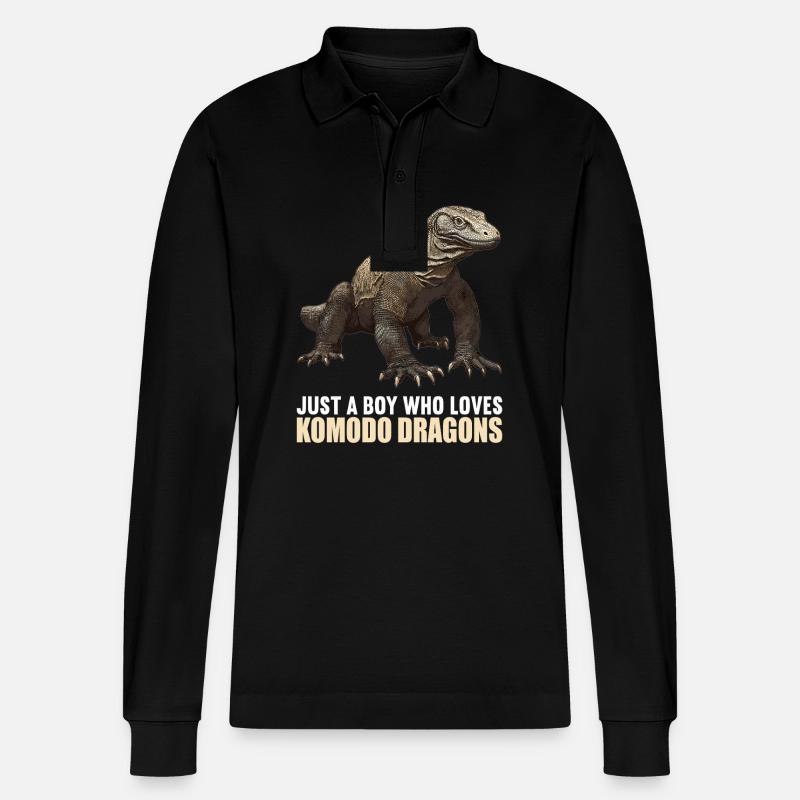 Komodowarane Komodowaran - Stanley/Stella Unisex Bio-Langarm-Poloshirt Prepster - Schwarz