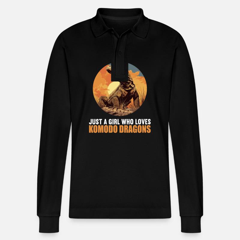 Komodowarane Komodowaran - Stanley/Stella Unisex Bio-Langarm-Poloshirt Prepster - Schwarz