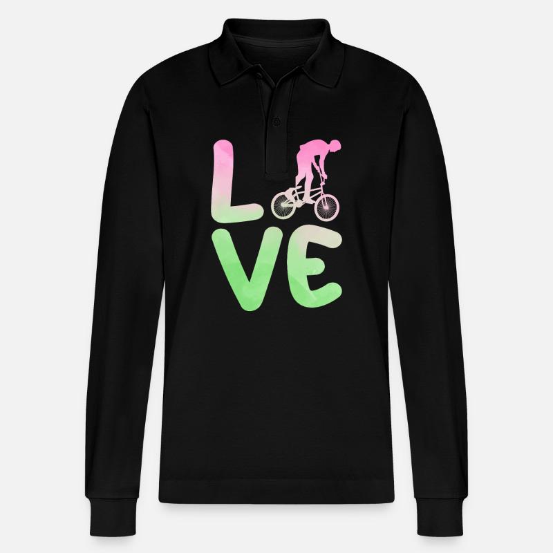 Vélo VTT - Polo à manches longues bio PREPSTER Stanley/Stella Unisexe - noir