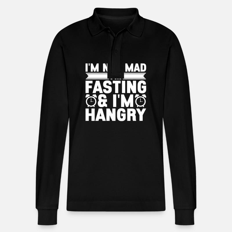 Intermittent fasting Intermittent fasting - Stanley/Stella Organic Unisex Long-Sleeved Polo Shirt Prepster - black