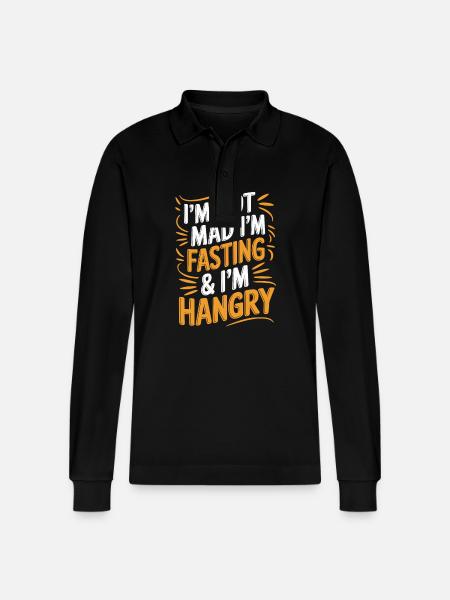 Intermittent fasting Intermittent fasting - Stanley/Stella Organic Unisex Long-Sleeved Polo Shirt Prepster - black
