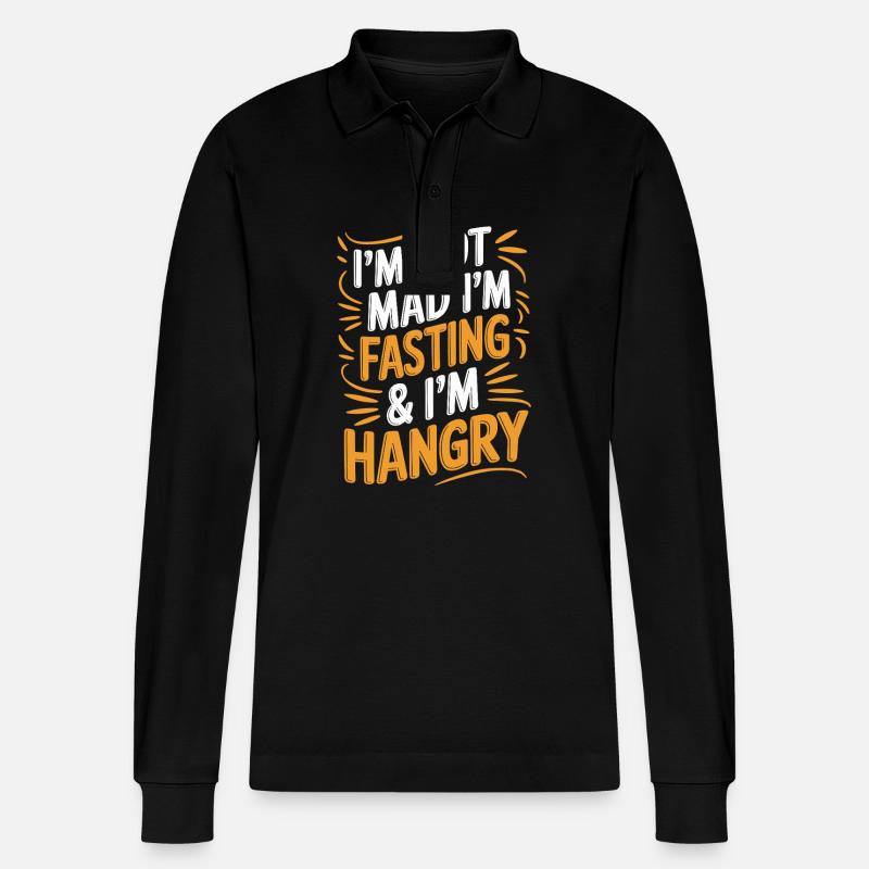 Intermittent fasting Intermittent fasting - Stanley/Stella Organic Unisex Long-Sleeved Polo Shirt Prepster - black