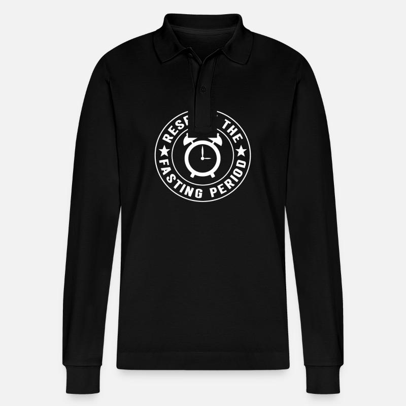 Intermittent fasting Intermittent fasting - Stanley/Stella Organic Unisex Long-Sleeved Polo Shirt Prepster - black