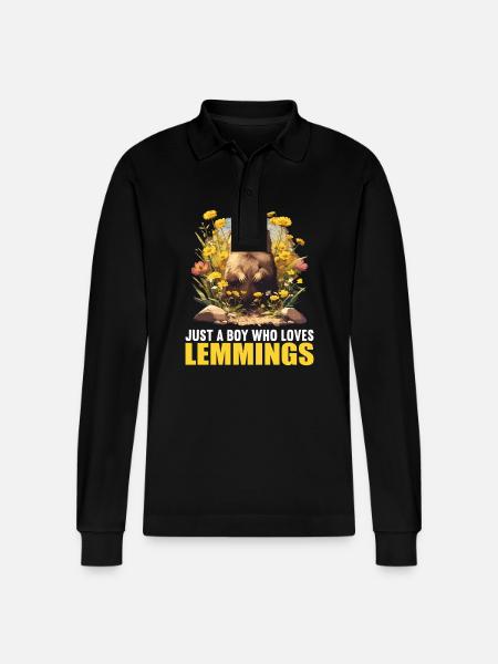 Lemmings Lemming - Stanley/Stella Organic Unisex Long-Sleeved Polo Shirt Prepster - black