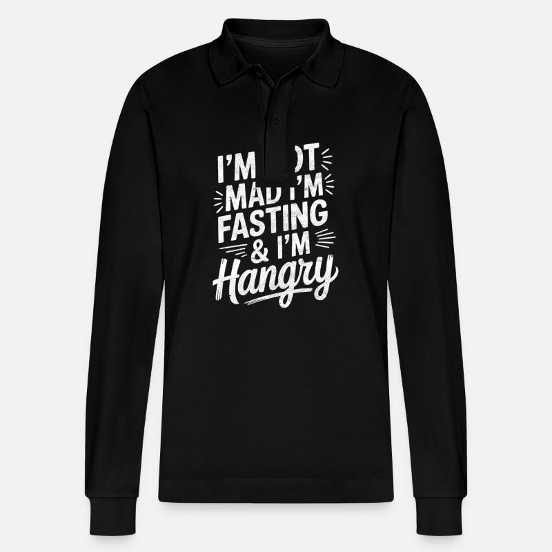 Intermittent fasting Intermittent fasting - Stanley/Stella Organic Unisex Long-Sleeved Polo Shirt Prepster - black