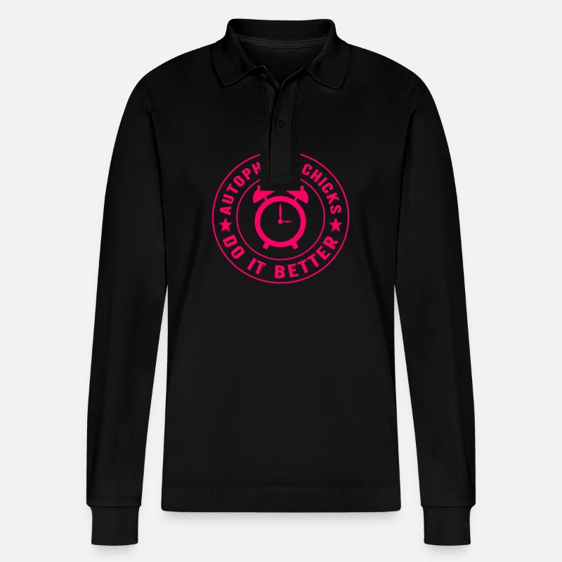 Intervallfasten Intermittierendes Fasten - Stanley/Stella Unisex Bio-Langarm-Poloshirt Prepster - Schwarz