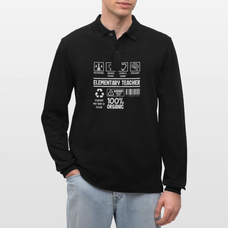 Elementary School Teacher Multitasking Problem Solving Stanley/Stella Organic Unisex Long-Sleeved Polo Shirt Prepster