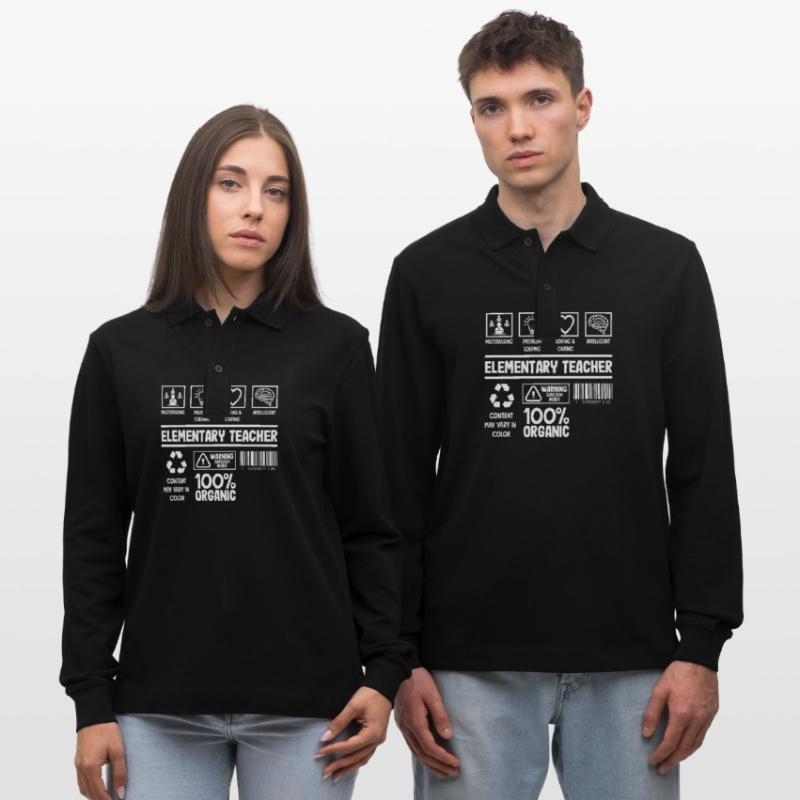 Elementary School Teacher Multitasking Problem Solving Stanley/Stella Organic Unisex Long-Sleeved Polo Shirt Prepster