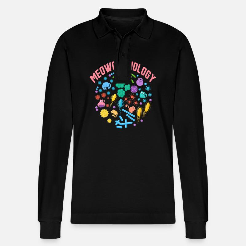 Mauzkrobiologie - Stanley/Stella Unisex Bio-Langarm-Poloshirt Prepster - Schwarz
