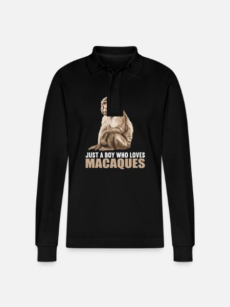 Makaken Makake - Stanley/Stella Unisex Bio-Langarm-Poloshirt Prepster - Schwarz