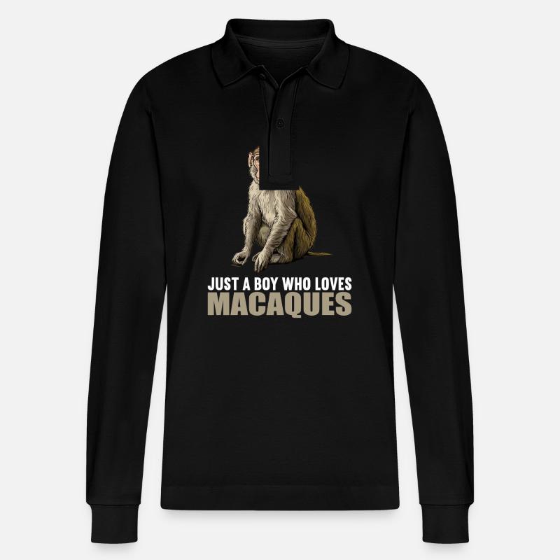 Macaque Macaque - Polo à manches longues bio PREPSTER Stanley/Stella Unisexe - noir