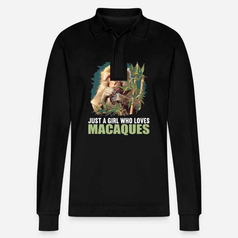 Macaque Macaque - Polo à manches longues bio PREPSTER Stanley/Stella Unisexe - noir