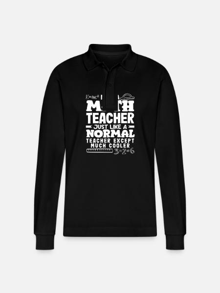 Math Teacher Math Gift - Stanley/Stella Organic Unisex Long-Sleeved Polo Shirt Prepster - black