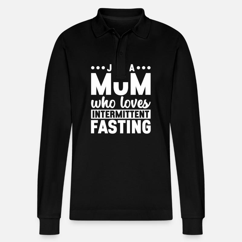 Intermittent fasting Intermittent fasting - Stanley/Stella Organic Unisex Long-Sleeved Polo Shirt Prepster - black