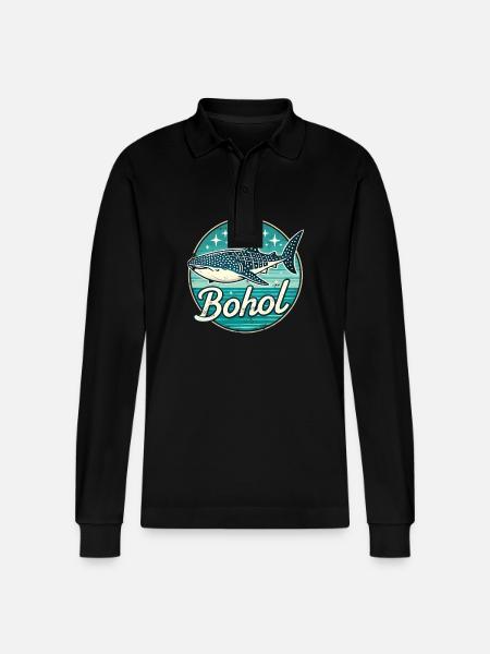 Bohol Philippines - Stanley/Stella Organic Unisex Long-Sleeved Polo Shirt Prepster - black