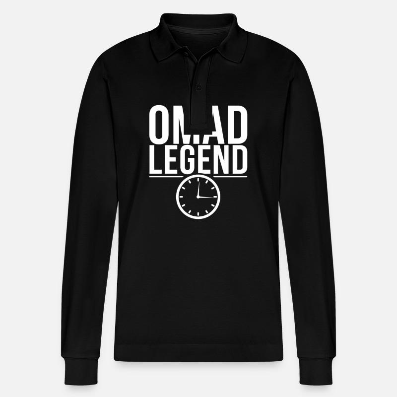 Intermittent fasting Intermittent fasting - Stanley/Stella Organic Unisex Long-Sleeved Polo Shirt Prepster - black