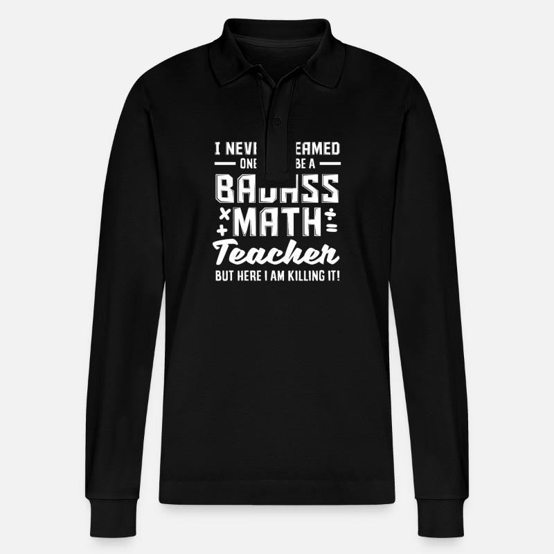 Mathe Lehrer Mathematik Geschenk - Stanley/Stella Unisex Bio-Langarm-Poloshirt Prepster - Schwarz