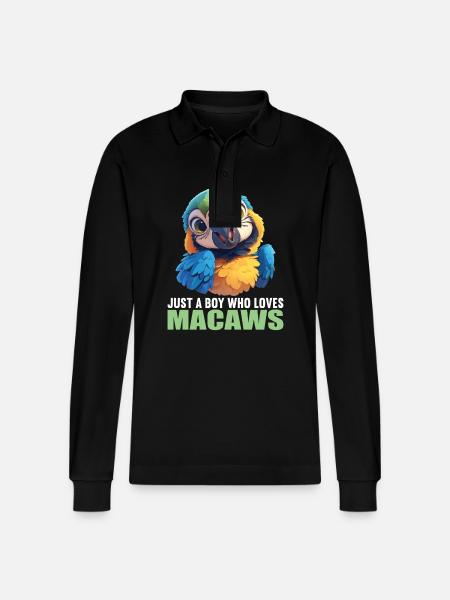 Macaw's Era - Stanley/Stella Organic Unisex Long-Sleeved Polo Shirt Prepster - black