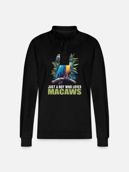 Macaw's Era - Stanley/Stella Organic Unisex Long-Sleeved Polo Shirt Prepster - black