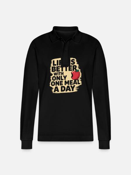 Intermittent fasting Intermittent fasting - Stanley/Stella Organic Unisex Long-Sleeved Polo Shirt Prepster - black