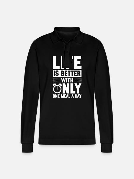 Intermittent fasting Intermittent fasting - Stanley/Stella Organic Unisex Long-Sleeved Polo Shirt Prepster - black