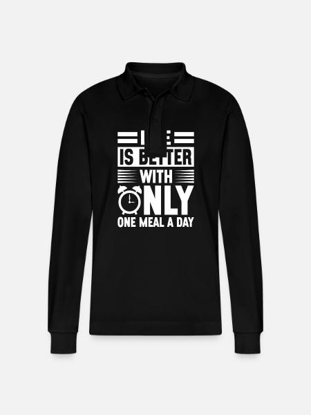 Intermittent fasting Intermittent fasting - Stanley/Stella Organic Unisex Long-Sleeved Polo Shirt Prepster - black