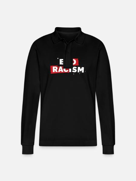 Anti-Racism, Equality & Diversity - Stanley/Stella Organic Unisex Long-Sleeved Polo Shirt Prepster - black