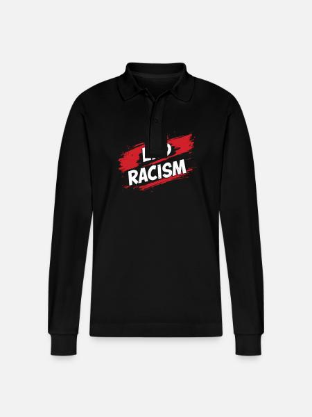 Anti-Racism, Equality & Diversity - Stanley/Stella Organic Unisex Long-Sleeved Polo Shirt Prepster - black