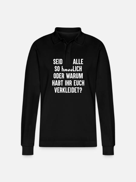 Kostüm Karneval Fasching - Stanley/Stella Unisex Bio-Langarm-Poloshirt Prepster - Schwarz