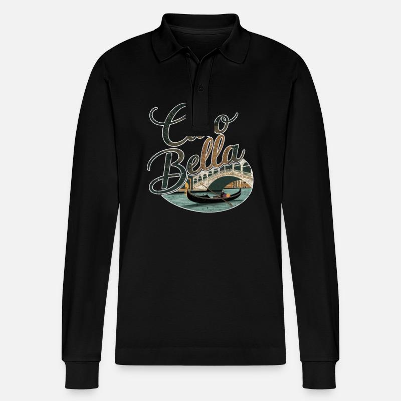 Ciao Bella - Stanley/Stella Unisex Bio-Langarm-Poloshirt Prepster - Schwarz